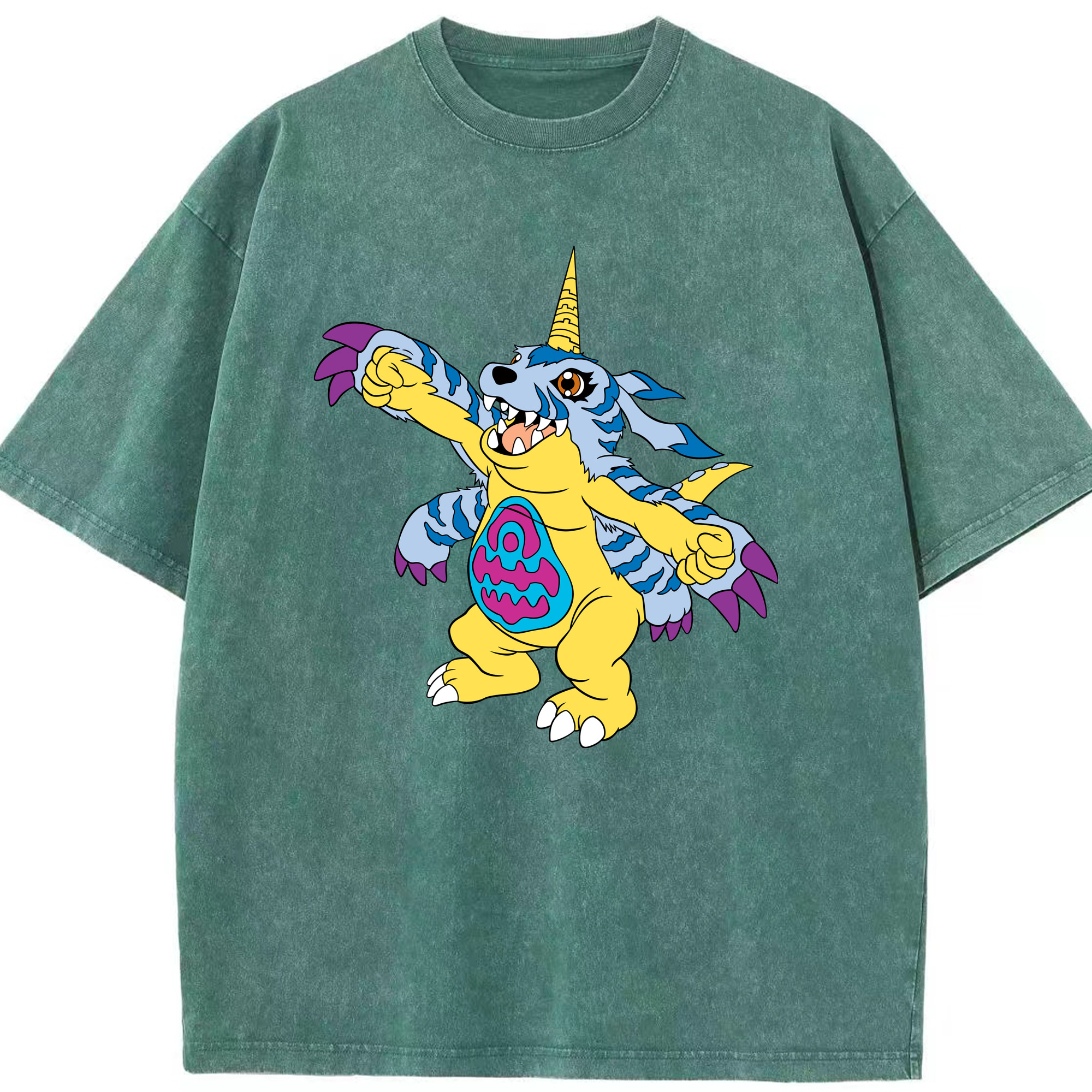 （画像用） Digimon デジタルモンスター/デジモン 綿100% ヴィンテージ風 半袖Tシャツ（フロントプリント）